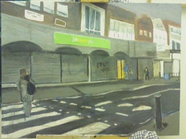 Deptford job centre painting minus collage
