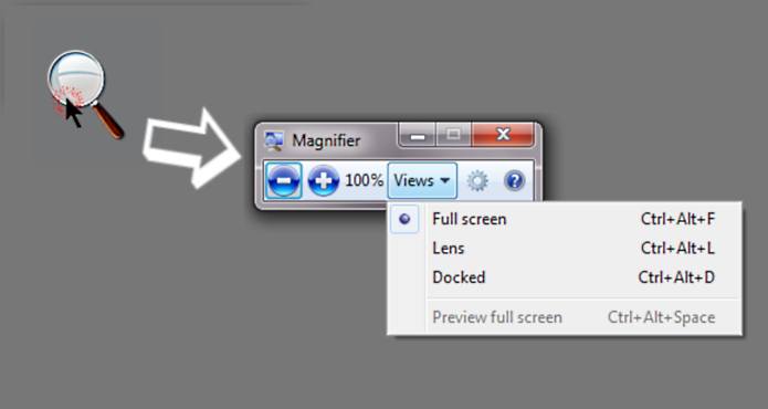 picutre showing the windows magnifier opening