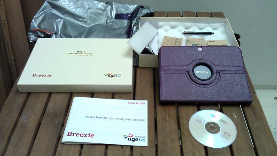 Contents of the box that a Breezie comes in