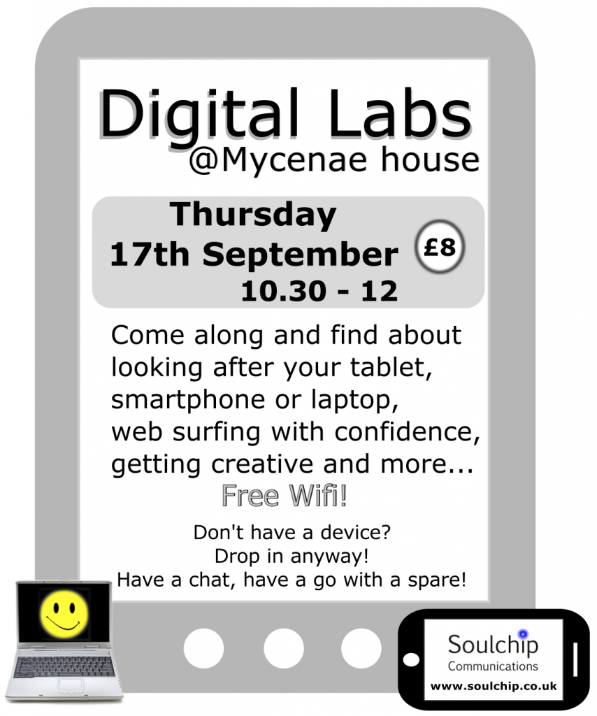 Digital Lab flyer 17th September at Mycenae house